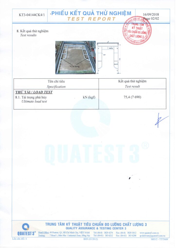 Kiểm định chất lượng giàn giáo khung 1.7m