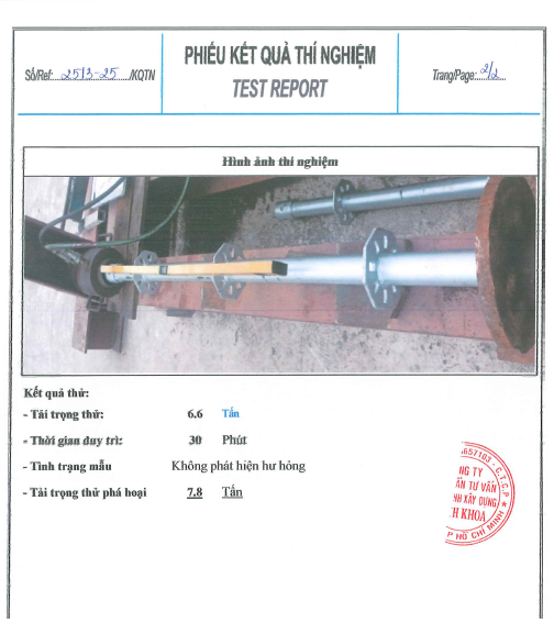 Kiểm định giàn giáo ringlock 1.5m